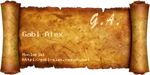 Gabl Alex névjegykártya